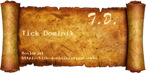 Tick Dominik névjegykártya