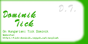 dominik tick business card